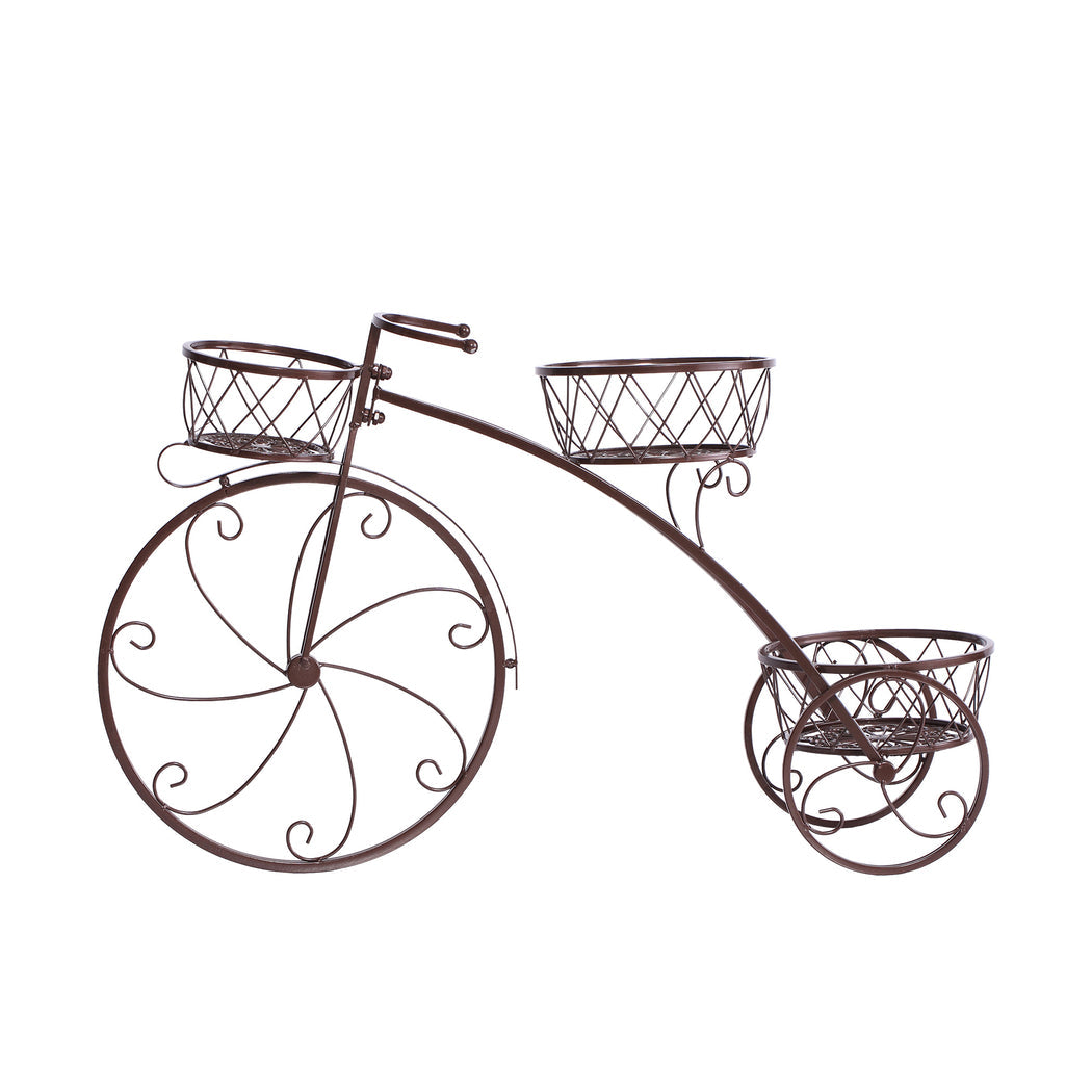 Plant Stand Outdoor Indoor Metal Bicycle Shaped Bronze