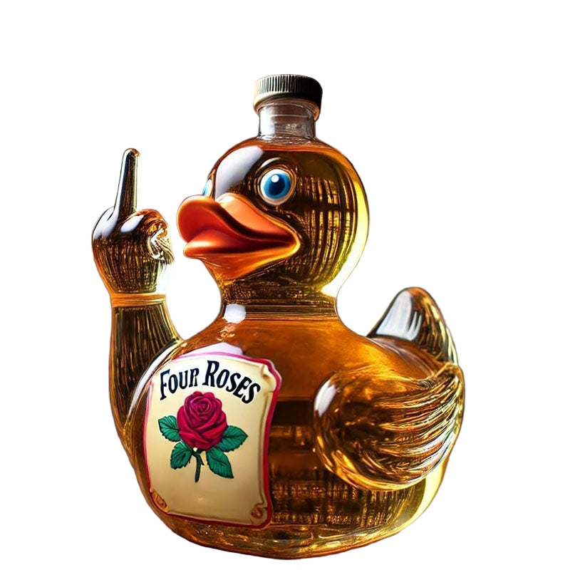 10 Oz Middle Finger Duck Bottle Funny Whiskey Decanter. Great Prank Decoration For Bar Office Or Home