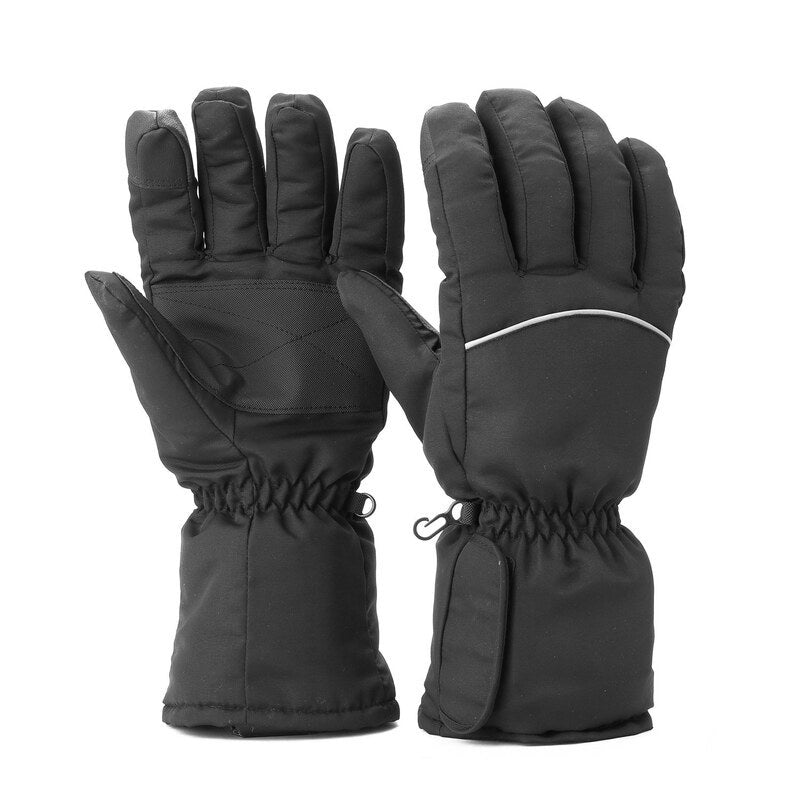 Winter Hand Warmer Cycling Motorcycle Bicycle Gloves Electric Thermal Battery Heated Black