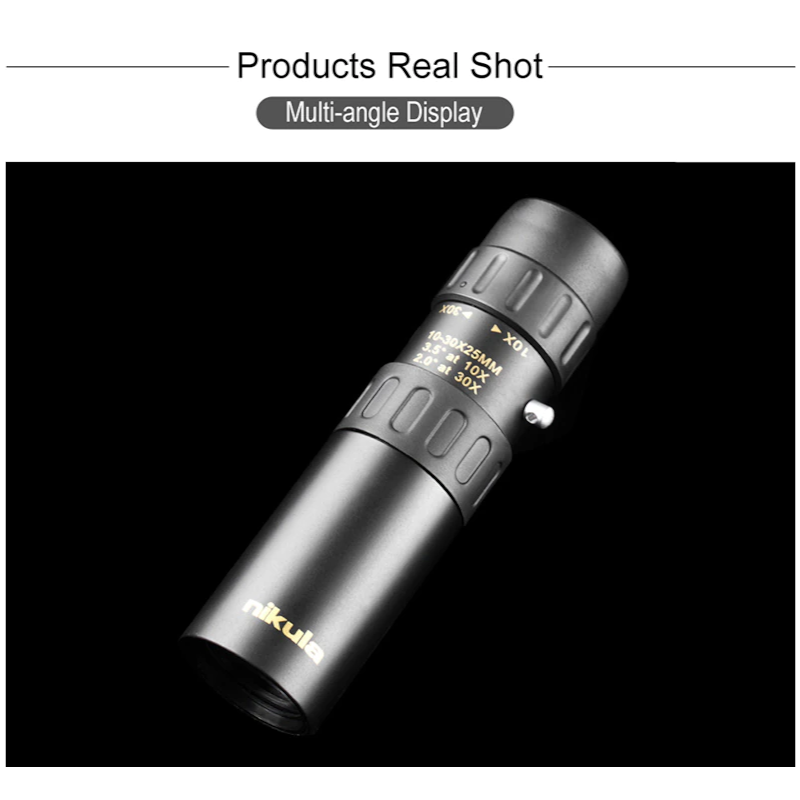 10 30X25 Zoom Monocular High Quality Telescope Pocket Binoculo Optical Prism Scope No Tripod