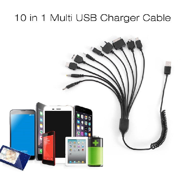 10 In Universal Portable Lightweight Multi Functions Standard Usb Charge Charging Cable Compatible With Most Brands Phon