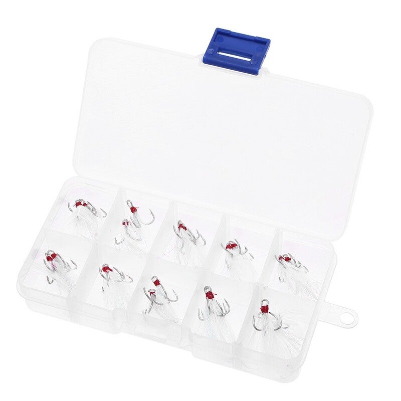 10Pcs Feather Hooks Fishing With Luminous