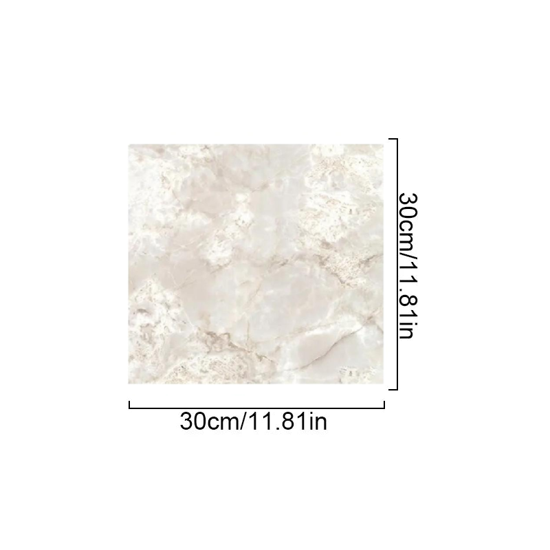 10Pcs Vinyl Tile Self Adhesive Off White Smudge Pattern Waterproof Floor Stickers