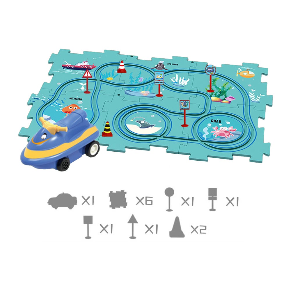 13-Piece Diy Assembling Electric Trolley Set Puzzle Track Car Play Railcar Building Toys Kid Gift