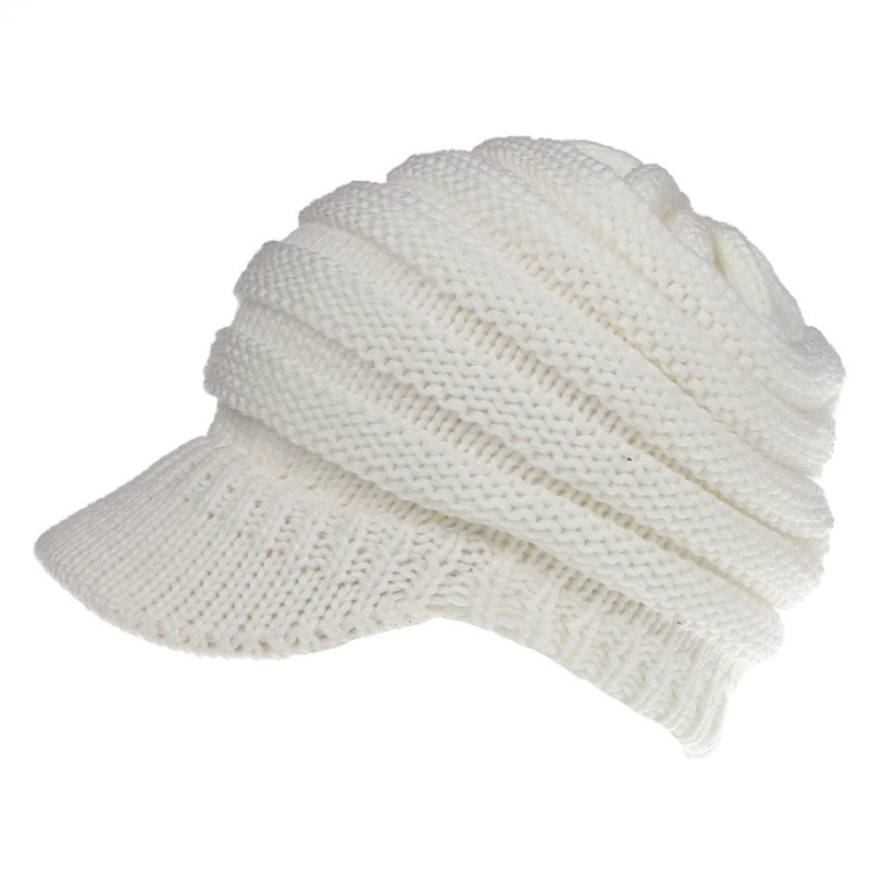 Women Ponytail Beanies Autumn Winter Hats Soft Knitting Caps Warm Ladies Skullies