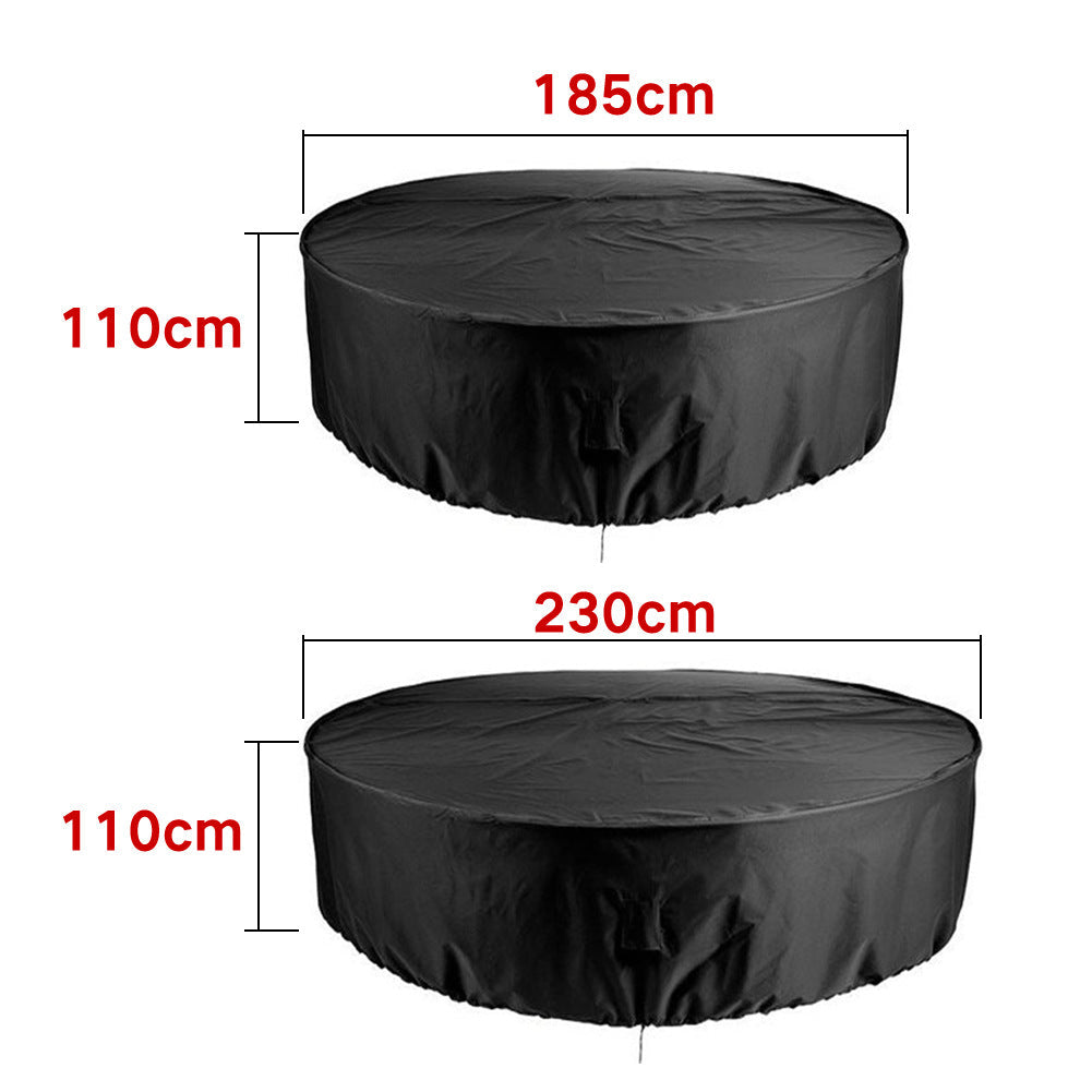 Dustproof Waterproof Black Outdoor Garden Round Table Furniture Cover