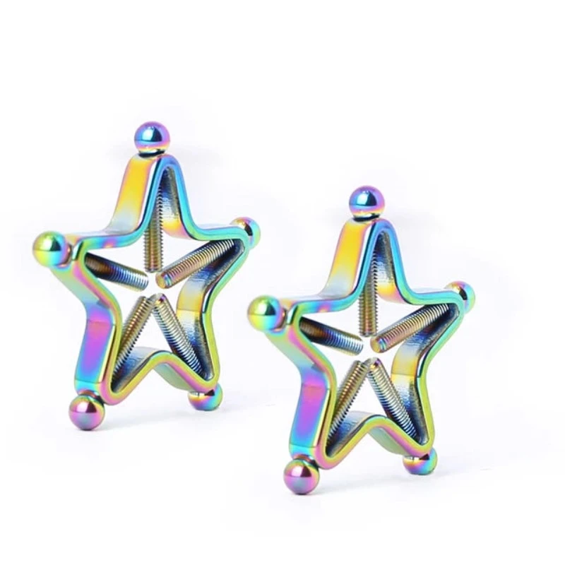 1 Pair Star Nipple Clamps Stainless Steel Non Piercing Stimulator Erotic Toys Ring Adult Game Sex For Women