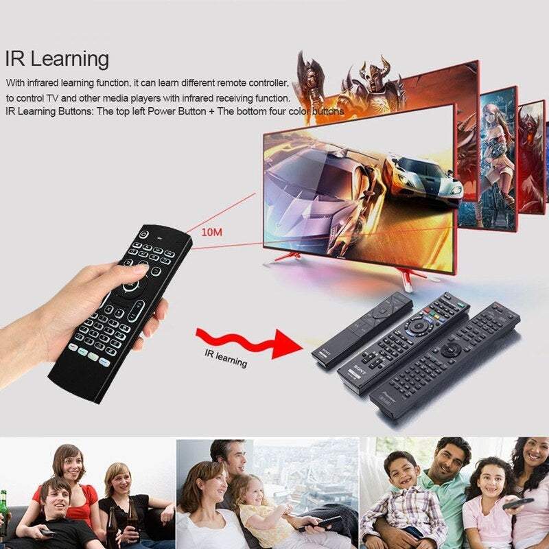 Tv Remote Controls 2.4G Backlit Air Mouse Wireless Keyboard Mini Pc Smart Android Box Projector 6 Axis Somatosensory Mot