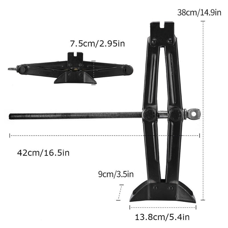 2 Tonne Hand Operated Foldable Car Jack Tire Repair Tool