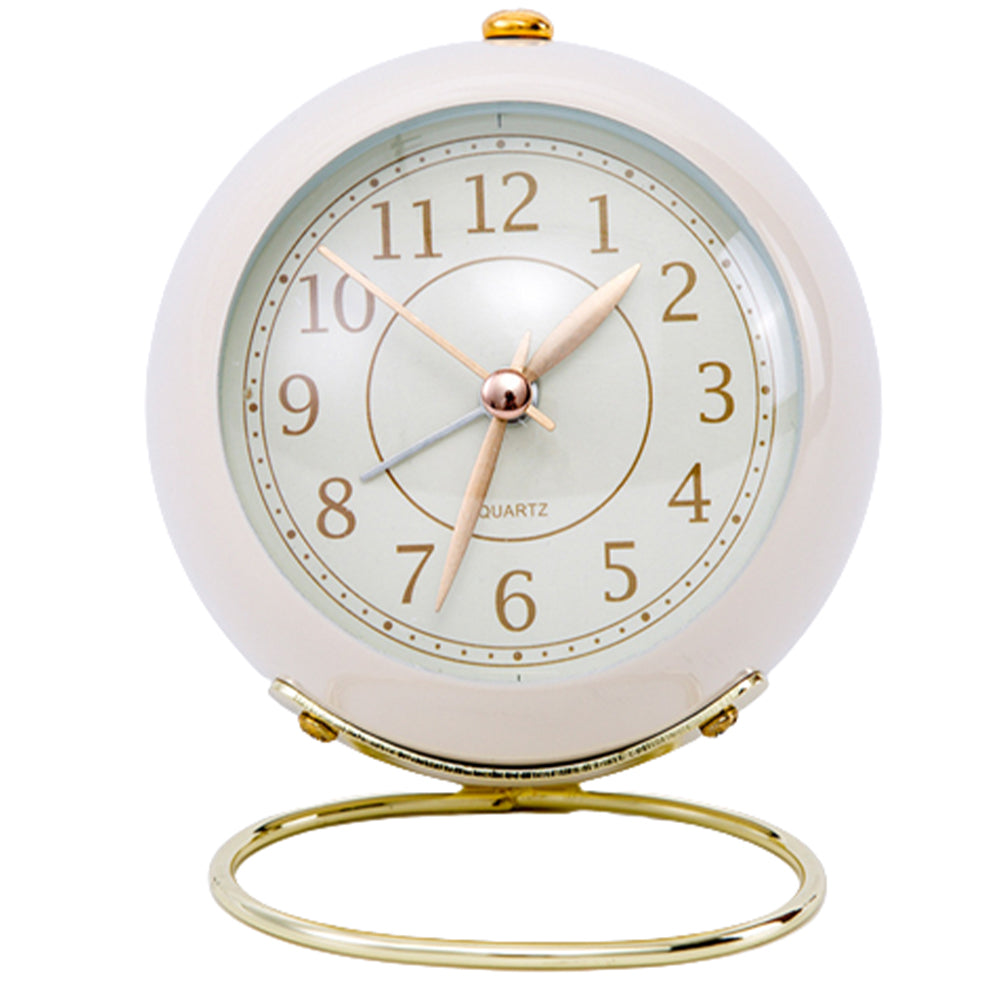 Silent Metal Non-Ticking Bedside Desk Clock Bedroom Decor