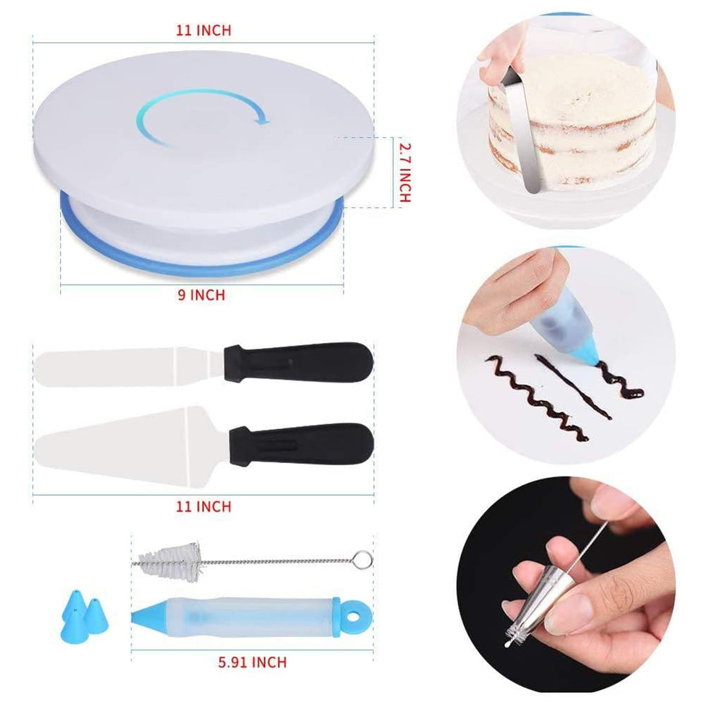 170Pcs Cake Decorating Kit Turntable Flower Piping Nozzles