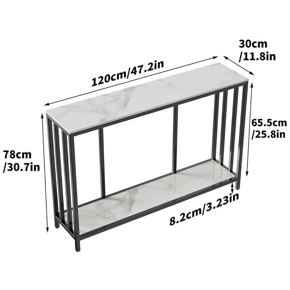 47.2 Console Table Sintered Stone Entryway With Metal Base