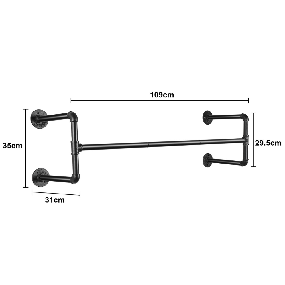 Pipe Clothes Rack Wall Mounted Detachable Garment