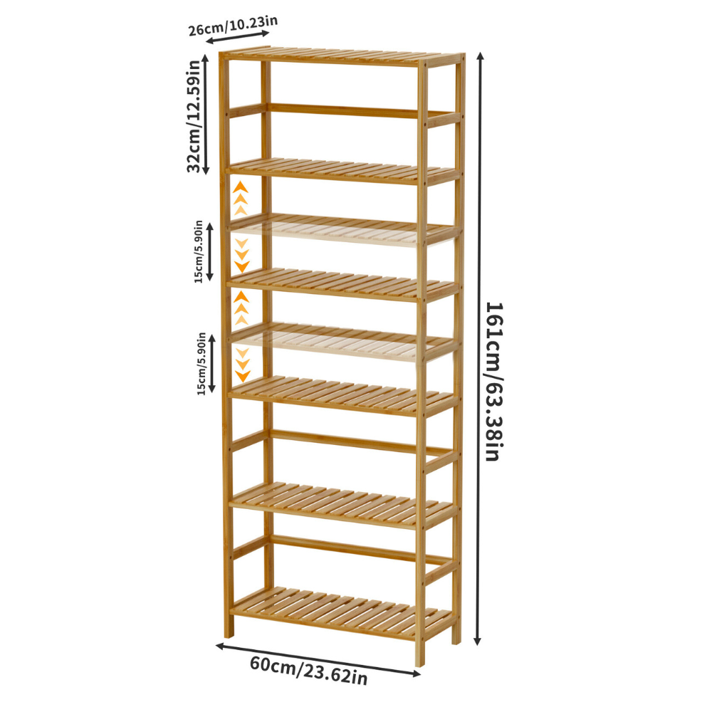 6 Tier Bamboo Storage Rack Shelving Bookshelf Plant Flower Stand