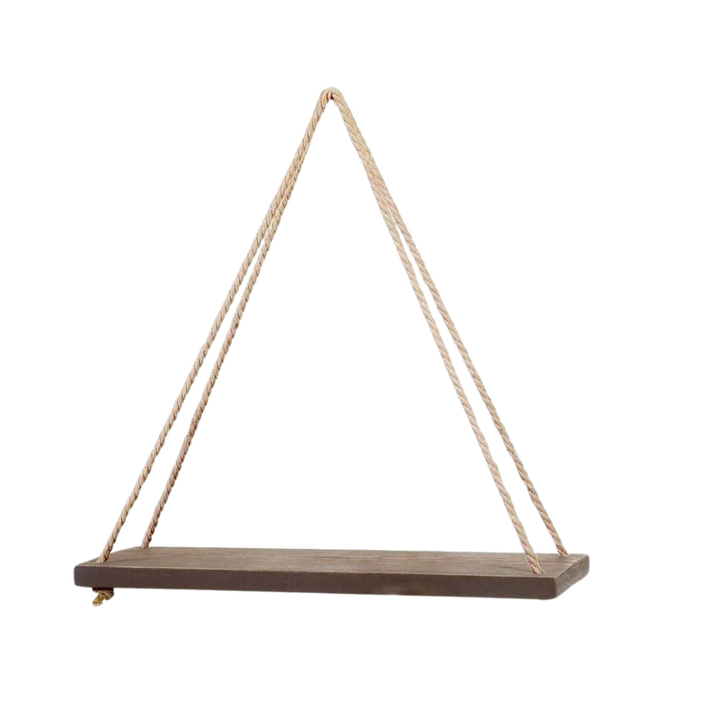 Swing Hanging Hemp Rope Wall Shelve Mounted Floating Plant Flower Pot