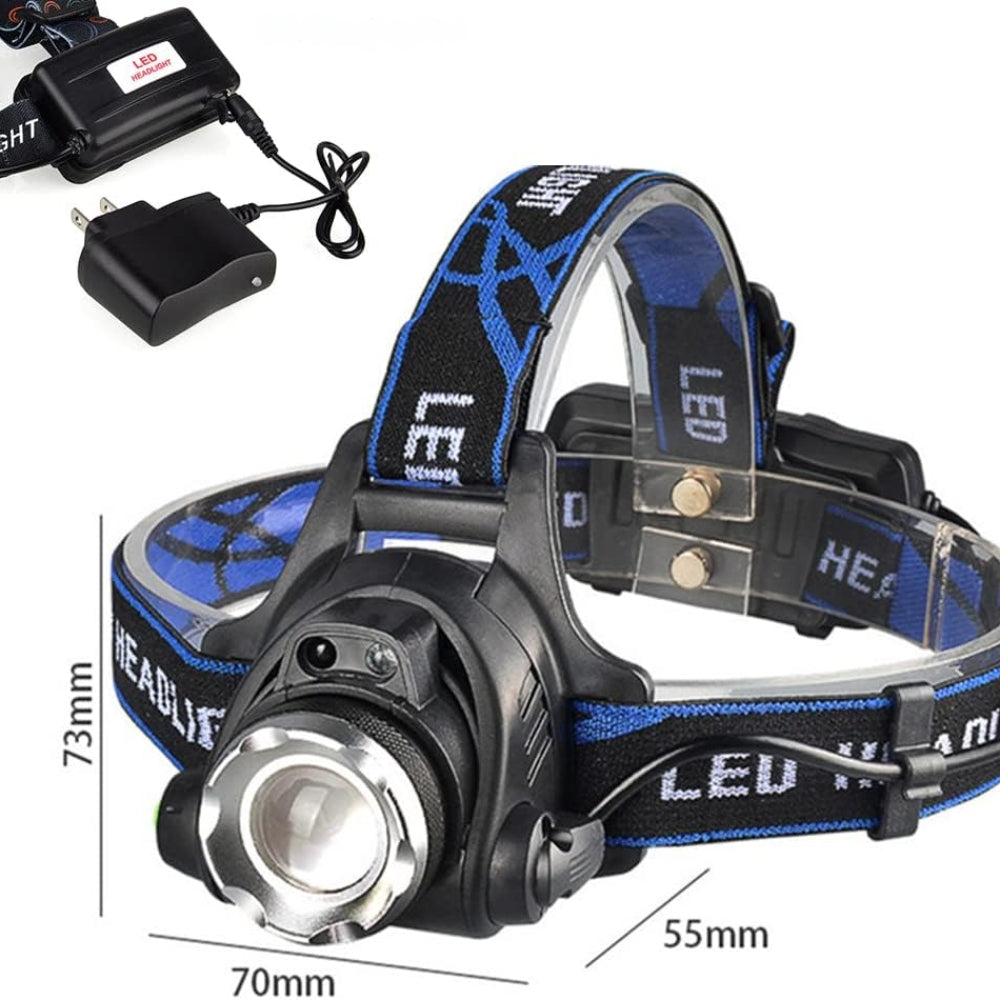 1 Sets of Led Head Torch Headlight Camping Headlamp Rechargeable Waterproof Fishing Light