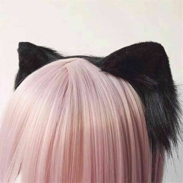 3 Colours Anime Neko Faux Fur Cat Ears Headband Kitten Cosplay Lolita