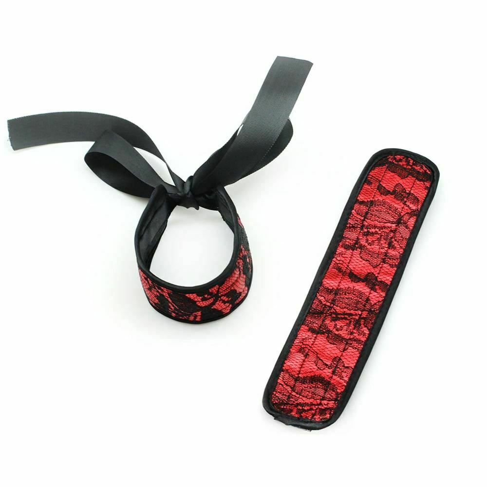 Romantic Red Black Lace Handcuffs Bdsm Bondage Wrist Restraints