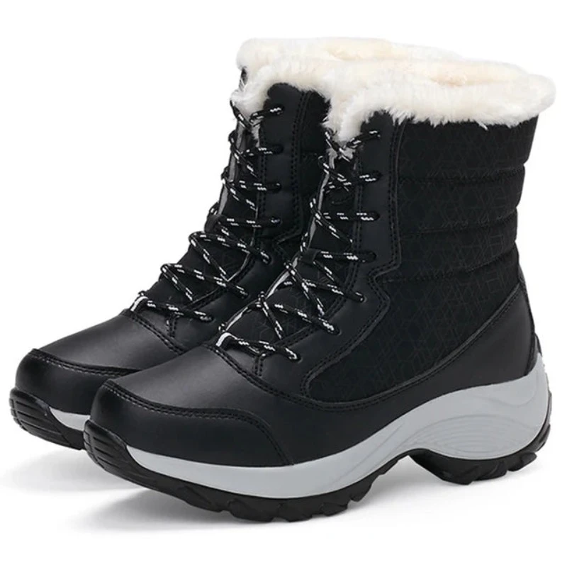Women Boots Lightweight Ankle Platform Shoes For Heels Winter Botas Mujer Keep Warm Snow Female Botines