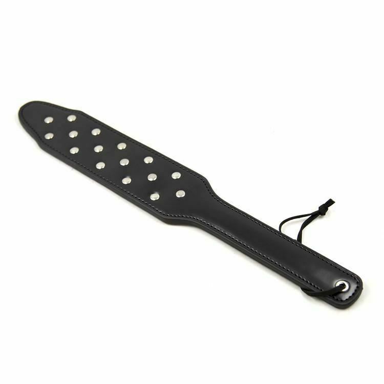 Bdsm Black Studs Faux Leather Spanking Paddle Sex Slave Fetish Toy