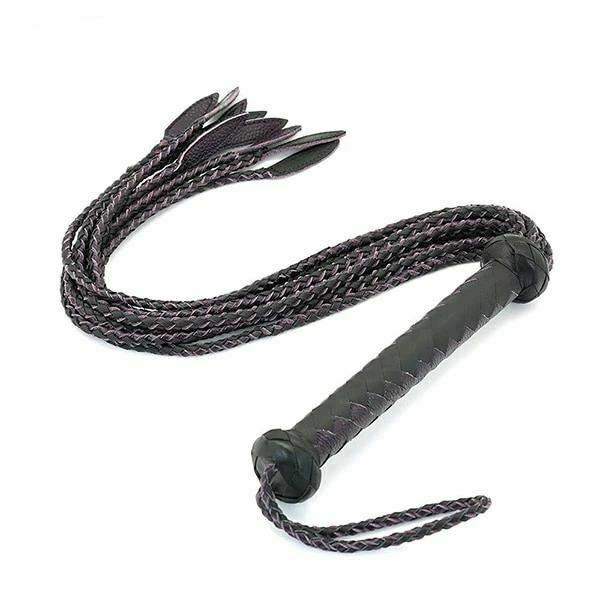 75Cm Braided Leather Flogger Bdsm Spanking Bondage