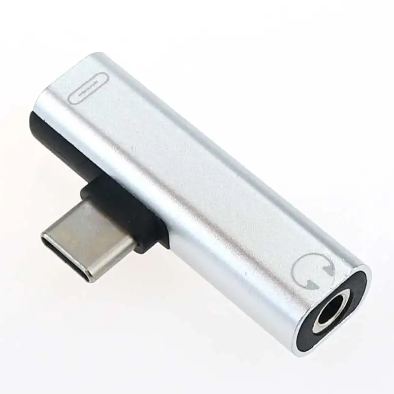 2 In 1 Usb-C Type-C Male To Female 3.5Mm Jack Charging Listening Adapter
