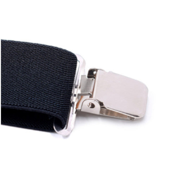 5 Centimeters Wide X Shape Braces Men Elastic Black Suspenders