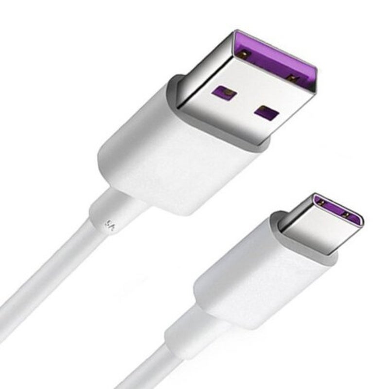 2Pcs 2M Usb Type C 5A Super Fast Charge Cable For Huawei Mate 10 / Pro P20 White