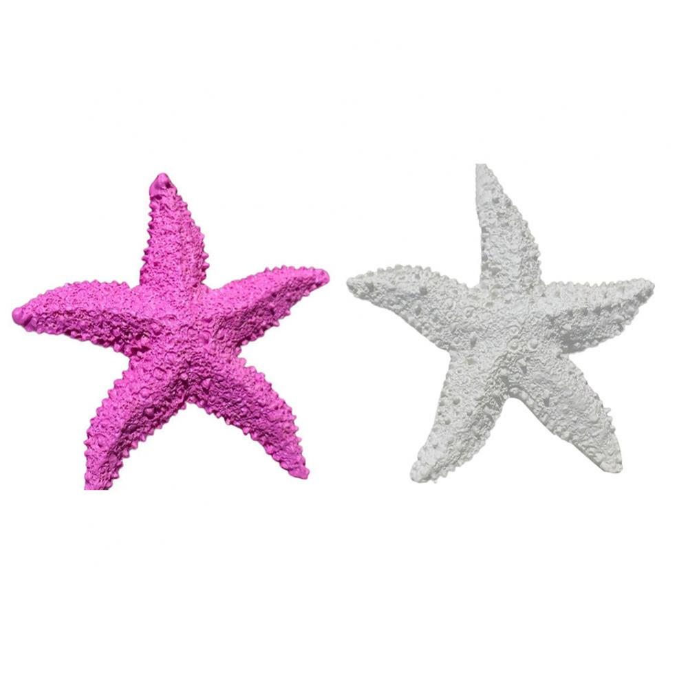 2Pcs Fish Tank Ornament Mediterranean Resin Mini Starfish Aquarium Decoration