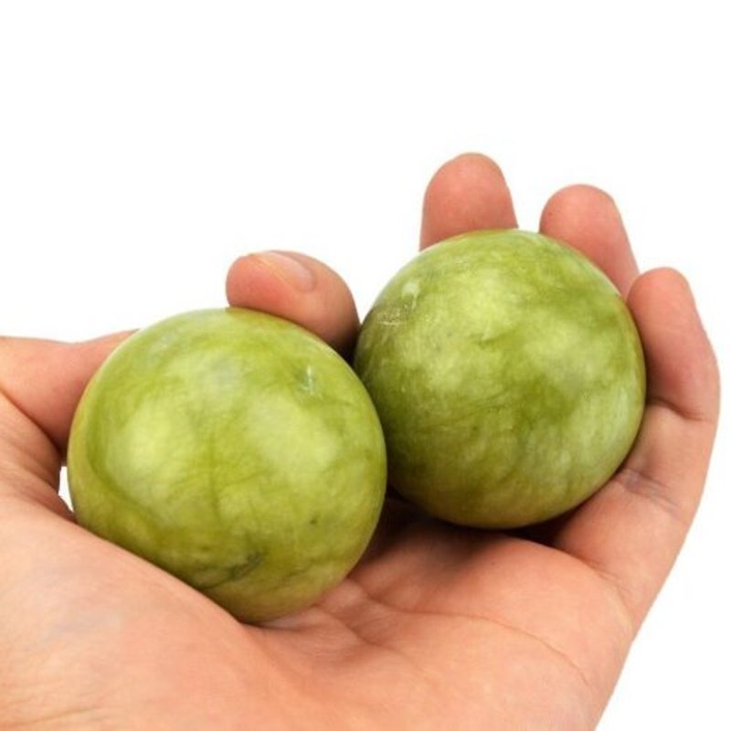 2X Marble Jade Baoding Chinese Stress Exercise Balls