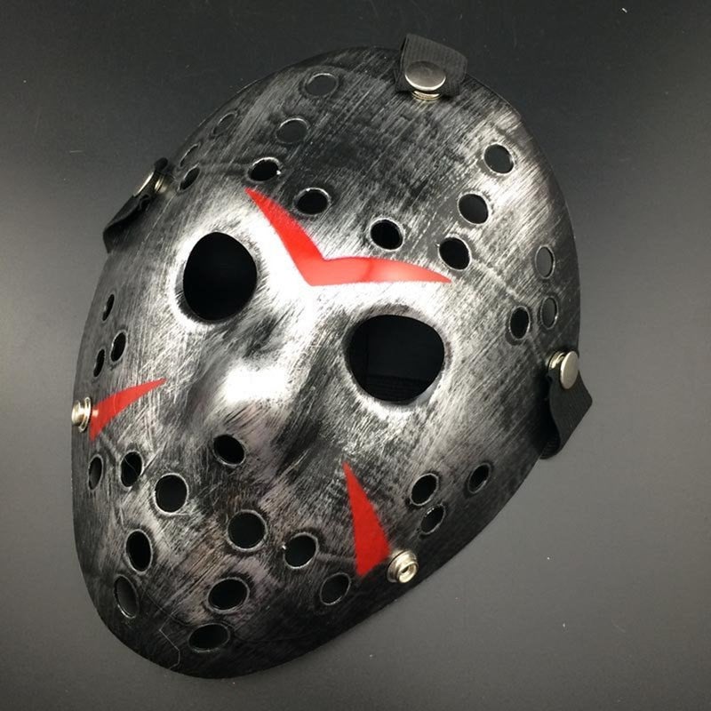 3 Pcs Horror Cosplay Costume Halloween Mask Masquerade Scary Killer Props Silver