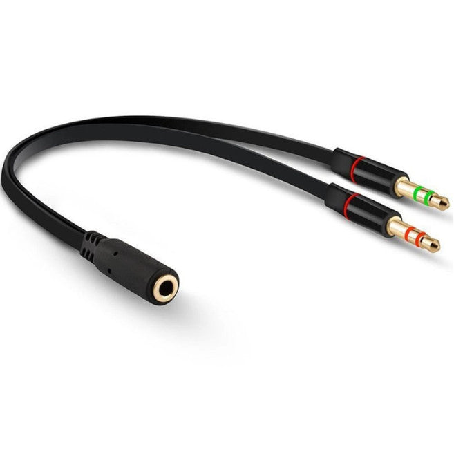 3.5Mm Trrs Adapter 2 Male 1 Female Mini Jack 4 Pin Splitter Stereo Audio Microphone Flat Cable Socket To 3Pin Connector