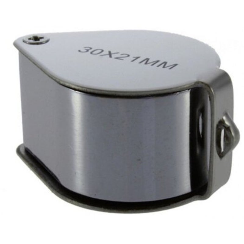 30 X 21Mm Jewelry Magnifier Loupe Folding Watch Silver