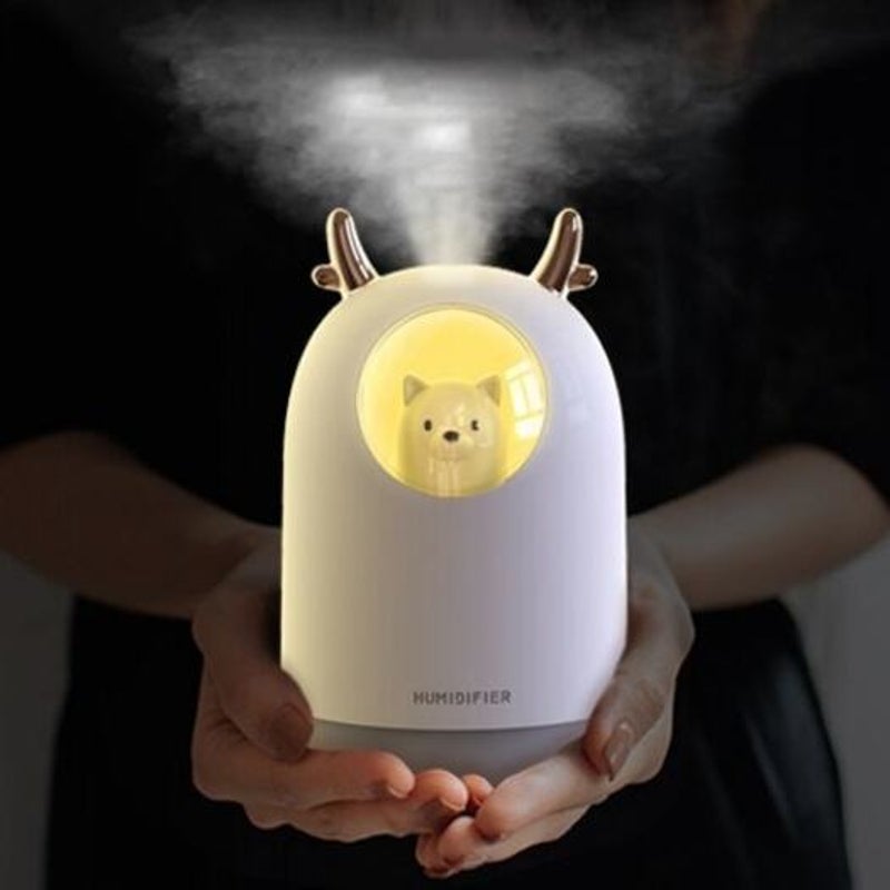 300Ml Cute Mini Usb Portable Air Humidifier Ultrasonic Aroma Diffuser Led Light Milk White
