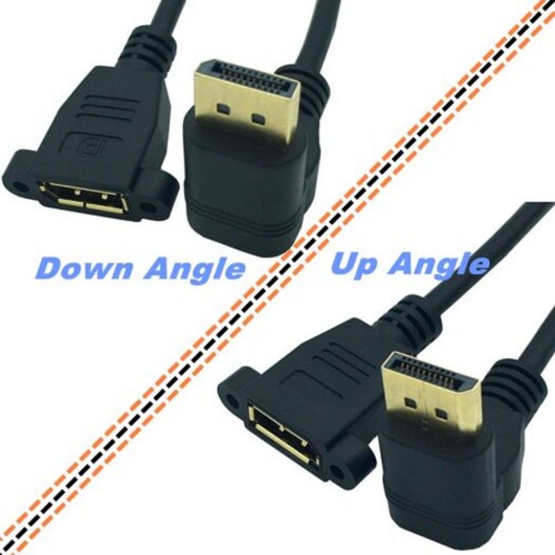 30Cm 90 Degree Up And Down Displayport Male To Female Extension Cable For Pc Hd Tv Projectors Laptop 25Cm Angle