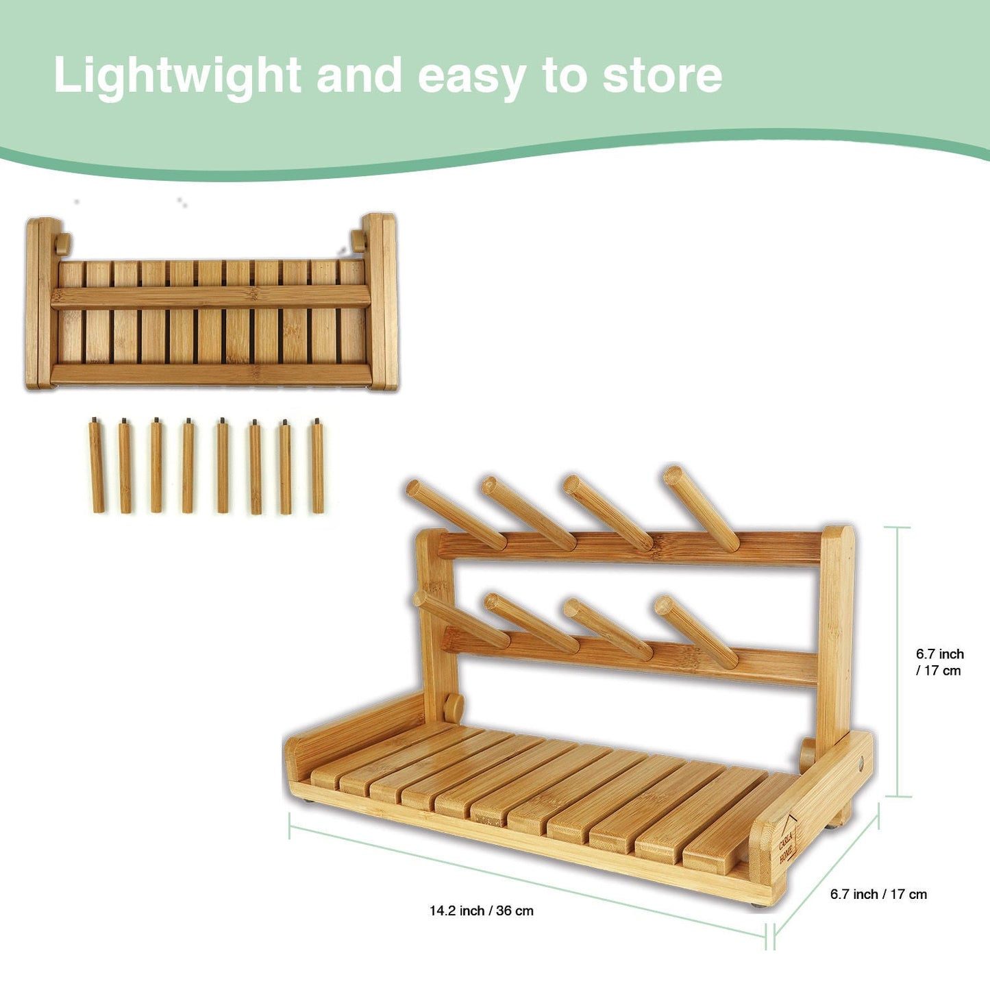 Carla Home Bamboo Baby Bottle Drying Rack