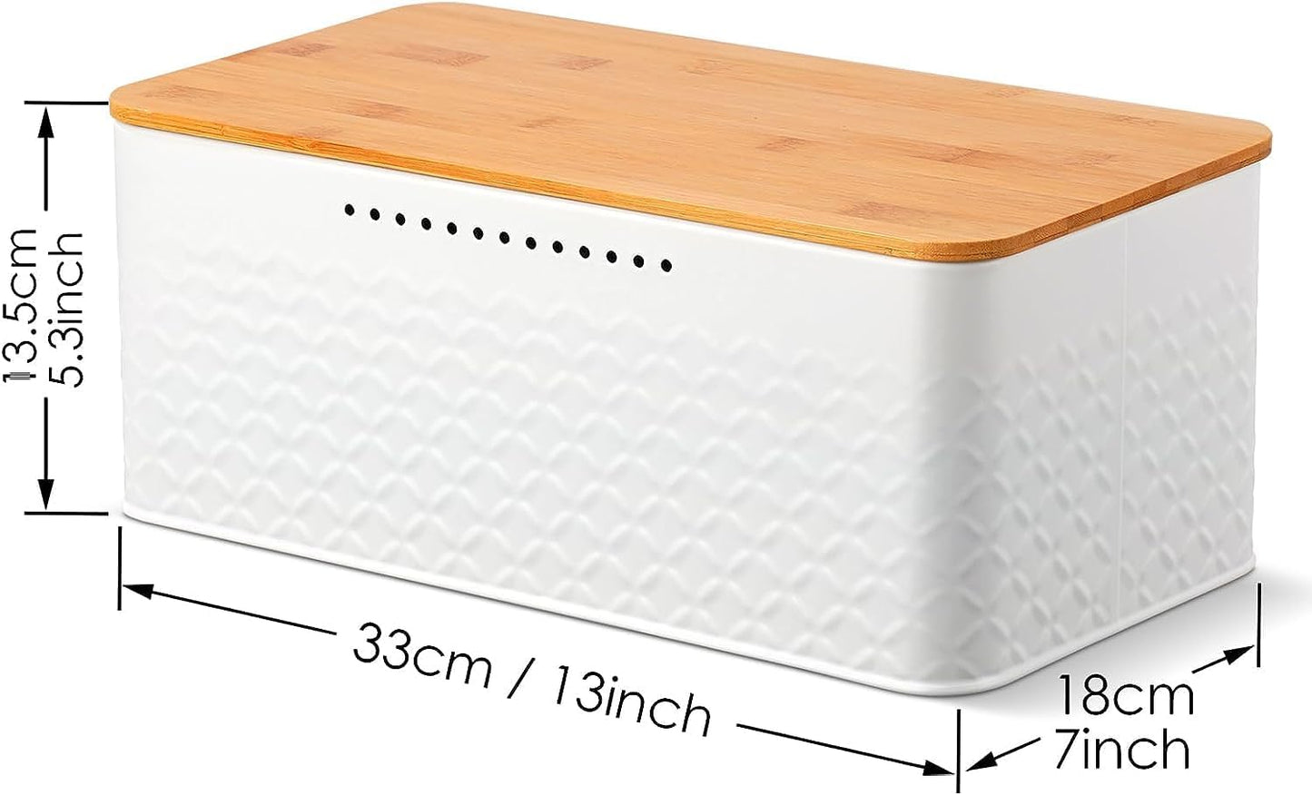 Carla Home Bread Bin With Bamboo Lid Used As Chopping Board For Kitchen Countertop
