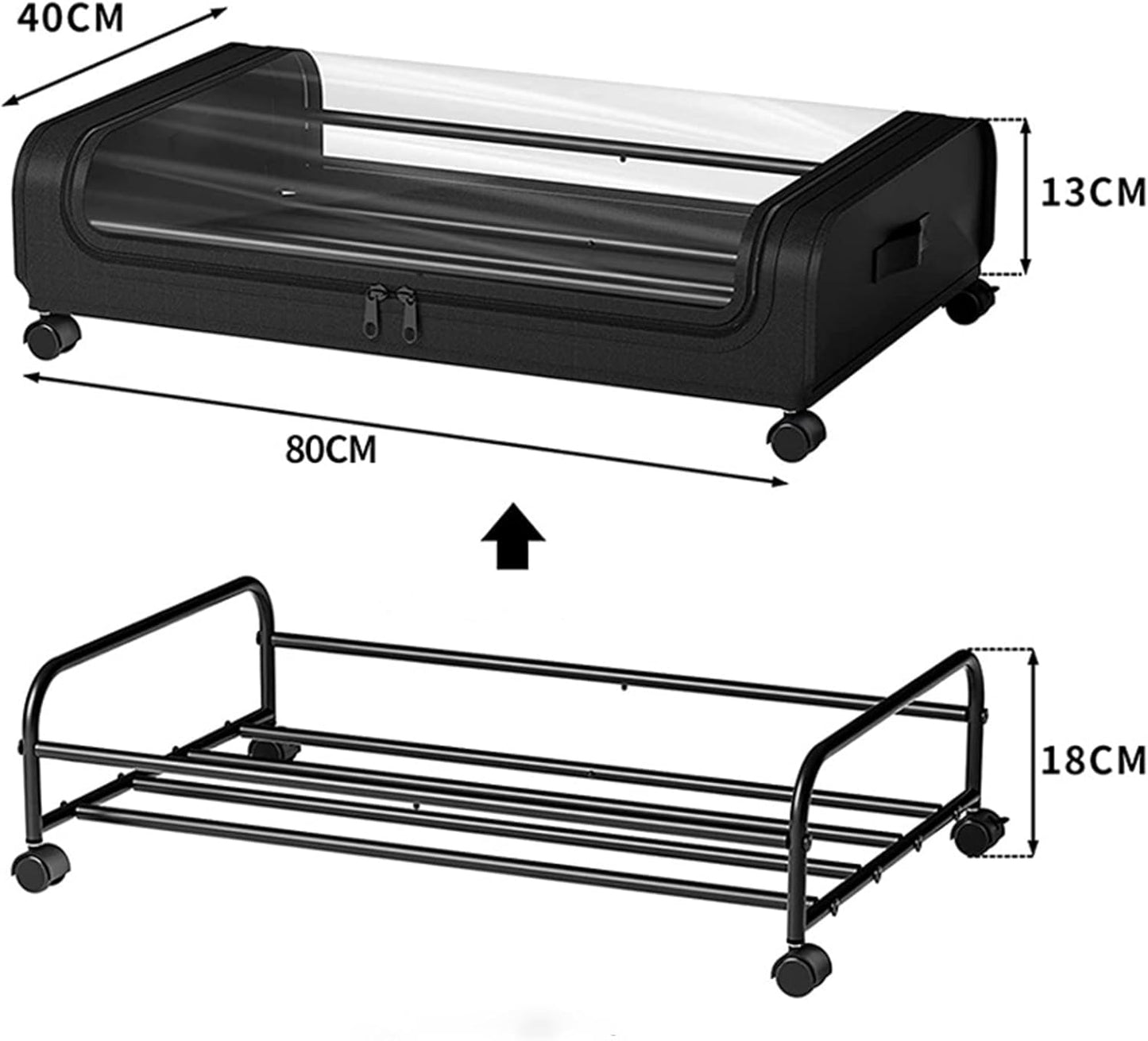 Carla Home Xxl Under Bed Rolling Storage Containers With 50L Large Capacity And Wheels