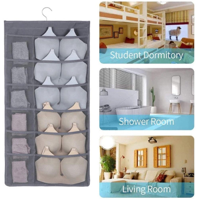 36 Pockets Hanging Organiser Grey