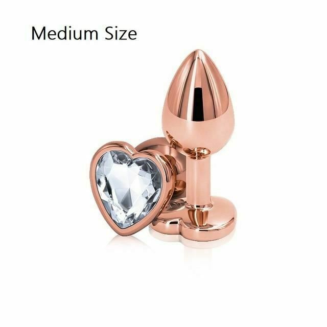 Rose Gold Metal Butt Plug Jewellery Rhinestone Anal Sex Toys