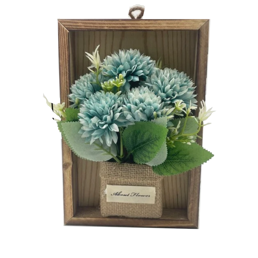 3D Handmade Artificial Flower Wall Hanging Wood Photo Frame Simulated Flowers Decoration