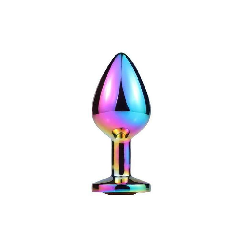 3 Sizes Stainless Steel Rainbow Anal Sex Toys Jewel Metal Butt Plug