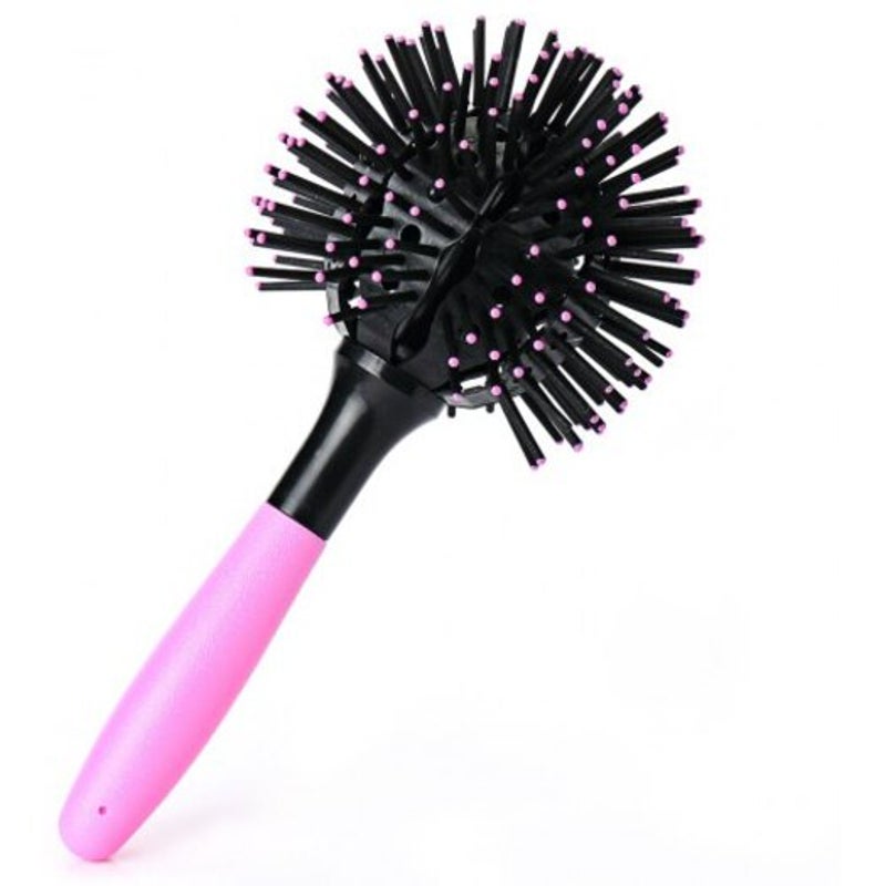 3D Spherical Massage Curl Haircut Comb Pink