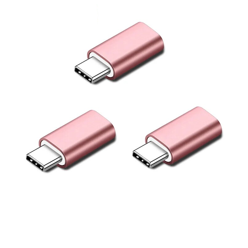 3Pcs 8-Pin Lighting To Usb C Type-C Jack Charger Cable Adapter Charging Connector