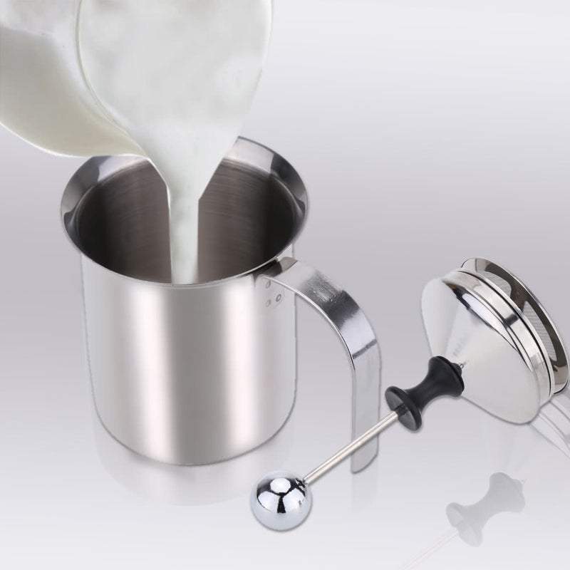 Coffee Grinders 400Ml Stainless Steel Milk Frother Double Mesh Foamer Diy Fancy White Creamer For Cappuccino Latte