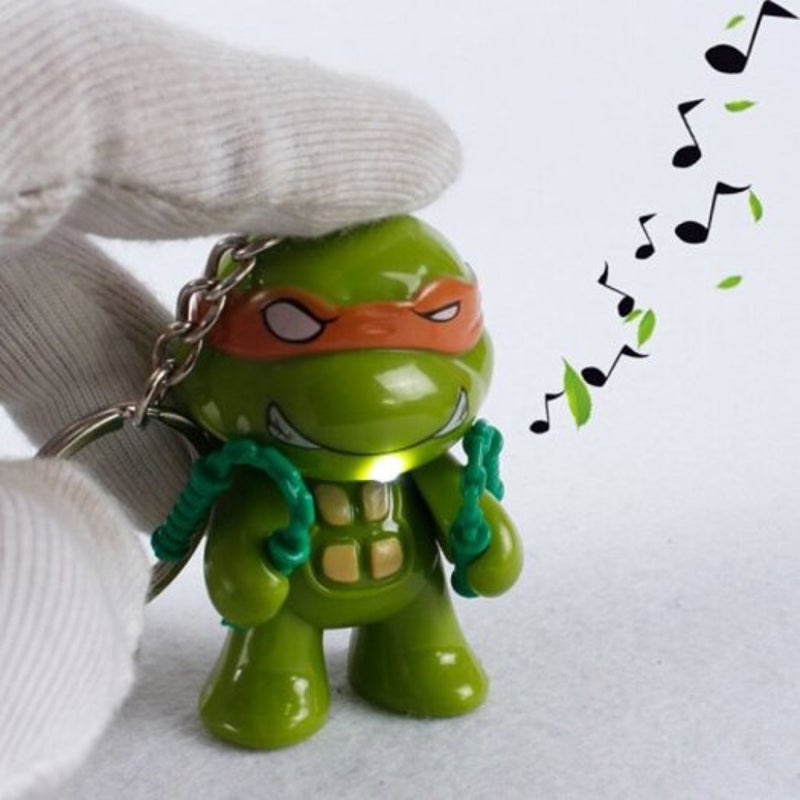 5.7Cm Led Lighting Sound Turtle Key Chain