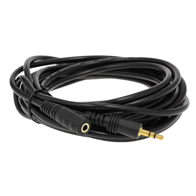 5 Meter Audio Extension Cable 3.5Mm Jack Male To Female Aux Extender Cord For Computer Mobile Phones Amplifier Black