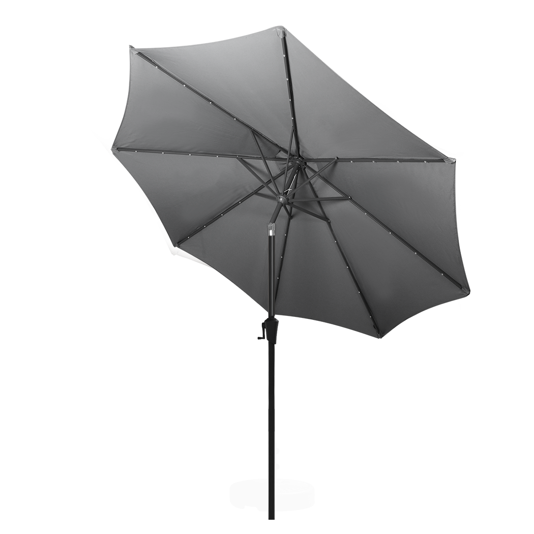 Centra 3M Outdoor Patio Umbrella Solar Led Light Grey