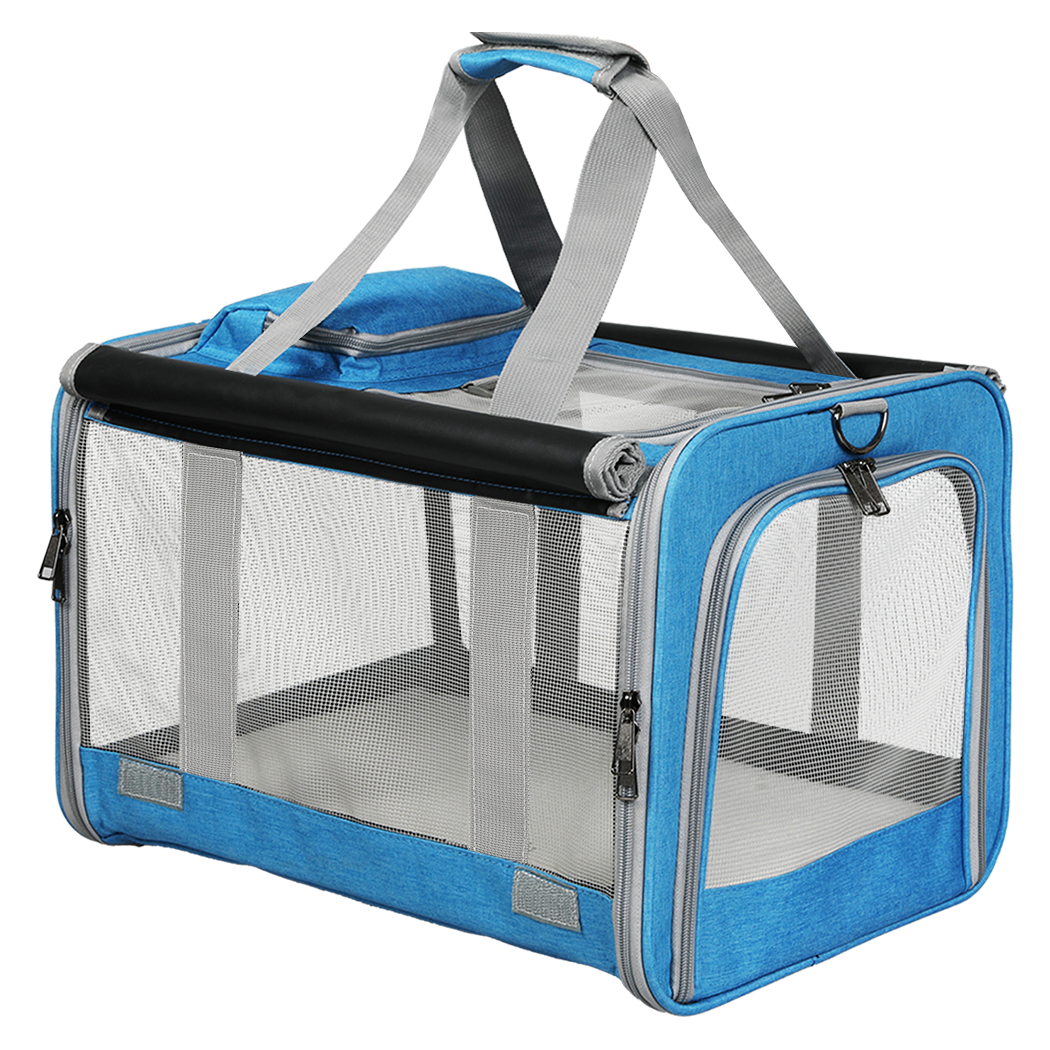 Pawz 3 In 1 Pet Soft Crate Dog Cat Carrier M Size Blue