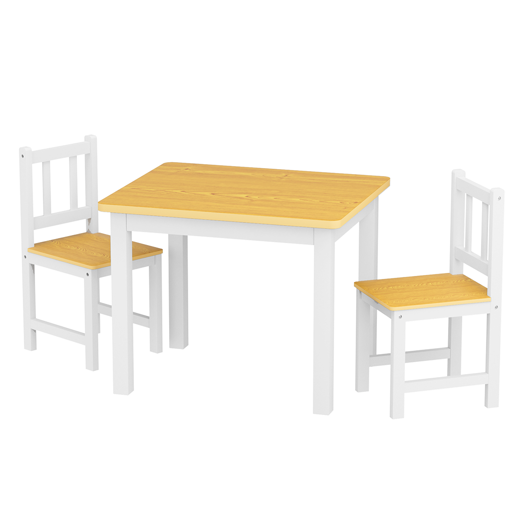 Bopeep Kids Table And Chairs Set Wooden 3Pcs Study Play